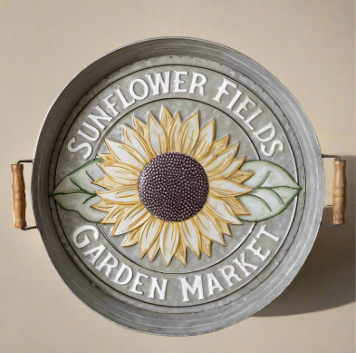 Embossed Sunflower Tray