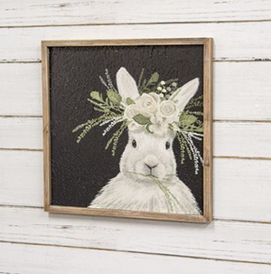 *Sparkle Floral Crown Bunny Sign