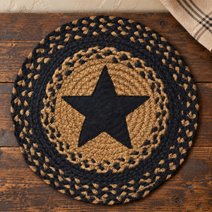 Star Braided Mat, Black