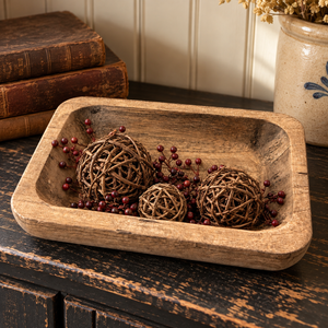 Small Rustic Wooden Dough Bowl
