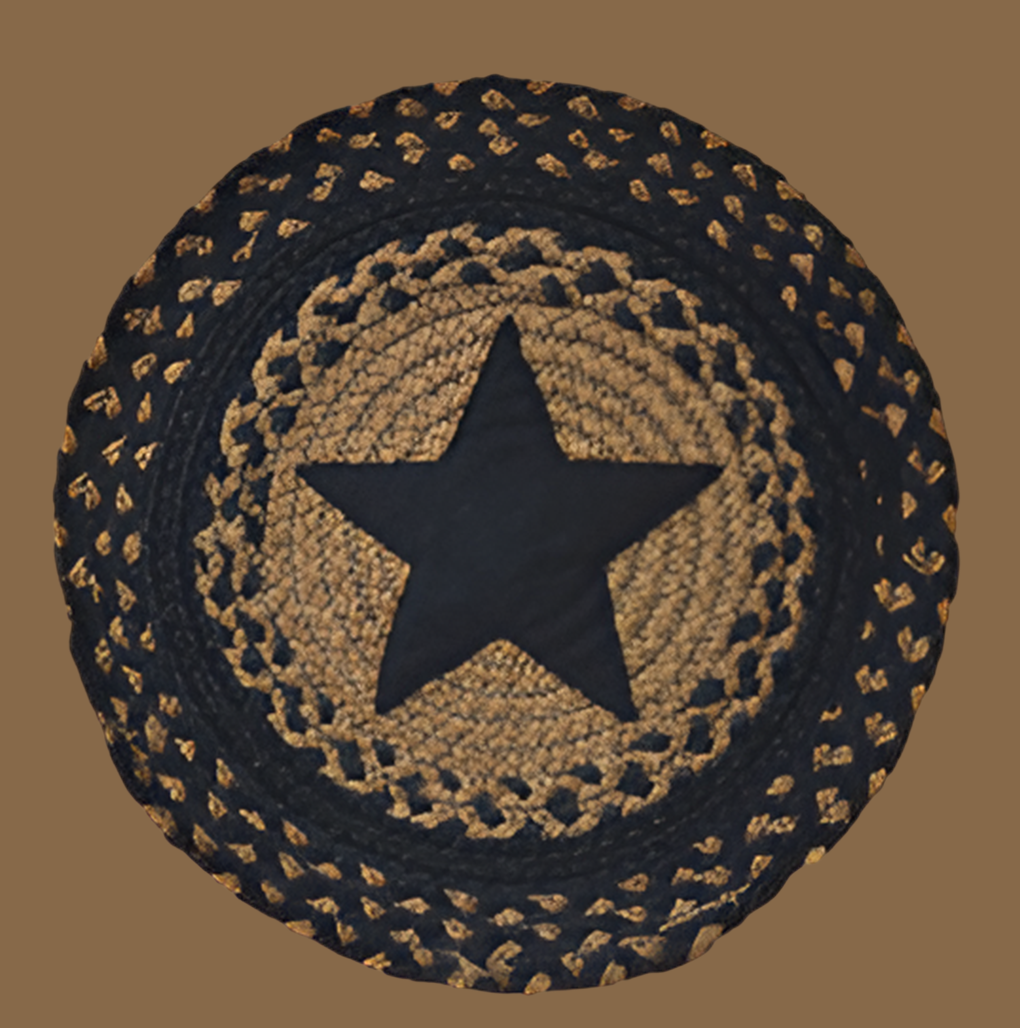 Star Braided Mat, Black