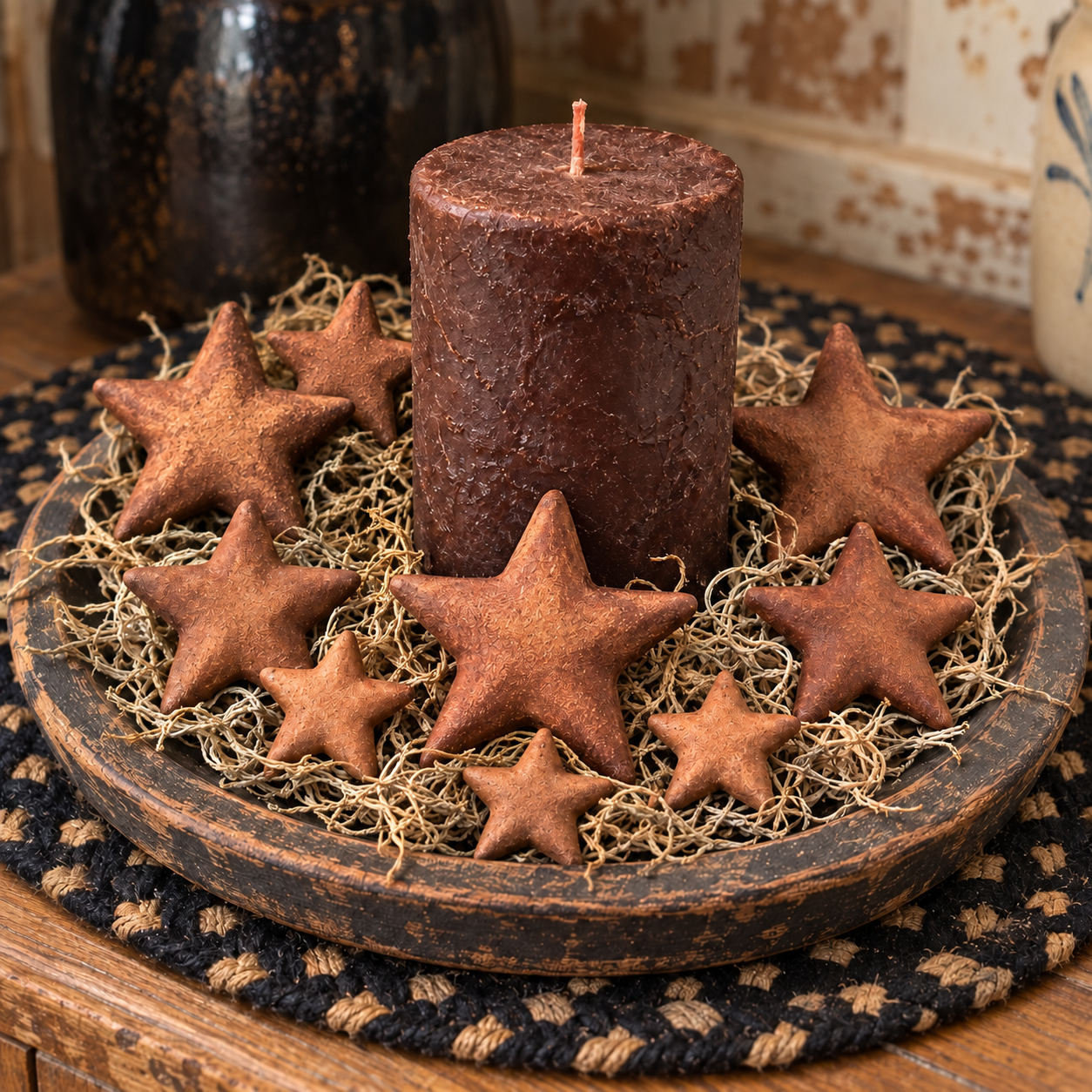 Handmade Cinnamon-Dipped Salt Dough Stars — Set of 9