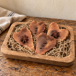 Handmade Cinnamon-Dipped Salt Dough Heart Bowl Fillers — Set of 6