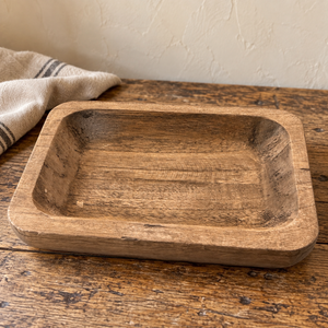 Small Rustic Wooden Dough Bowl
