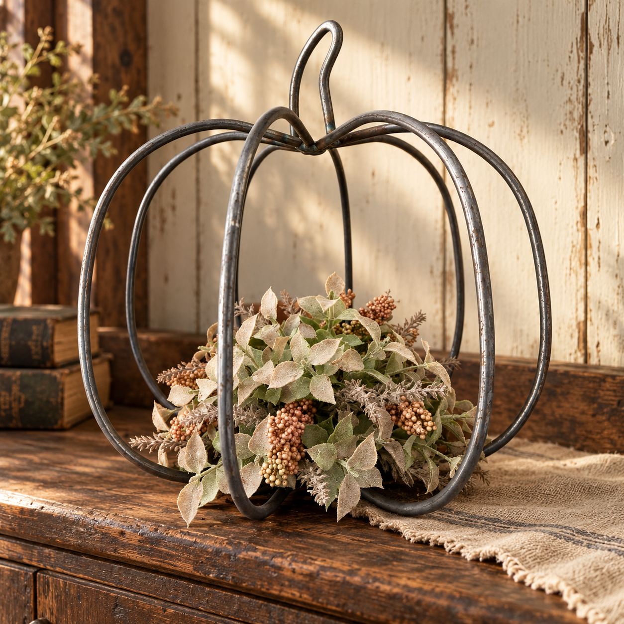 3-D Pumpkin with Autumn Half Sphere