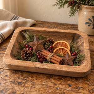Small Rustic Wooden Dough Bowl