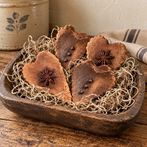 Handmade Cinnamon-Dipped Salt Dough Heart Bowl Fillers — Set of 6