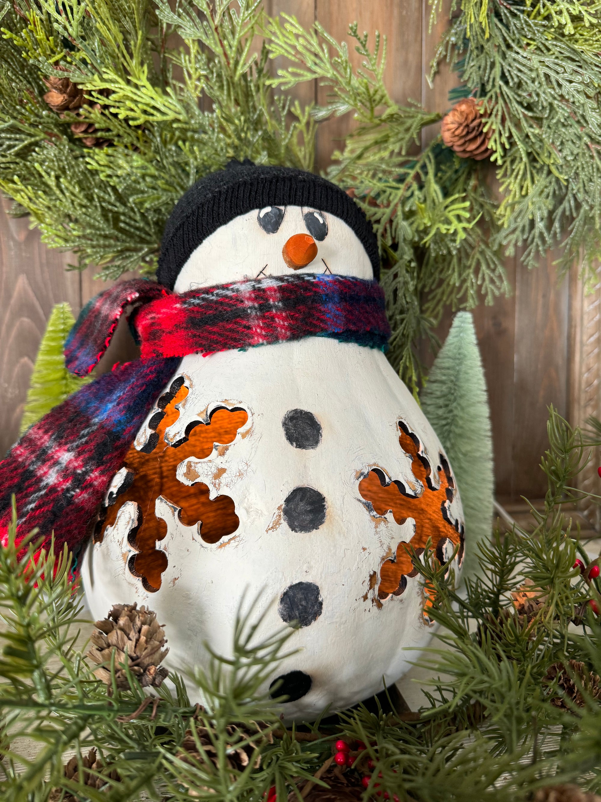 *Hand Painted Lighted Snowman