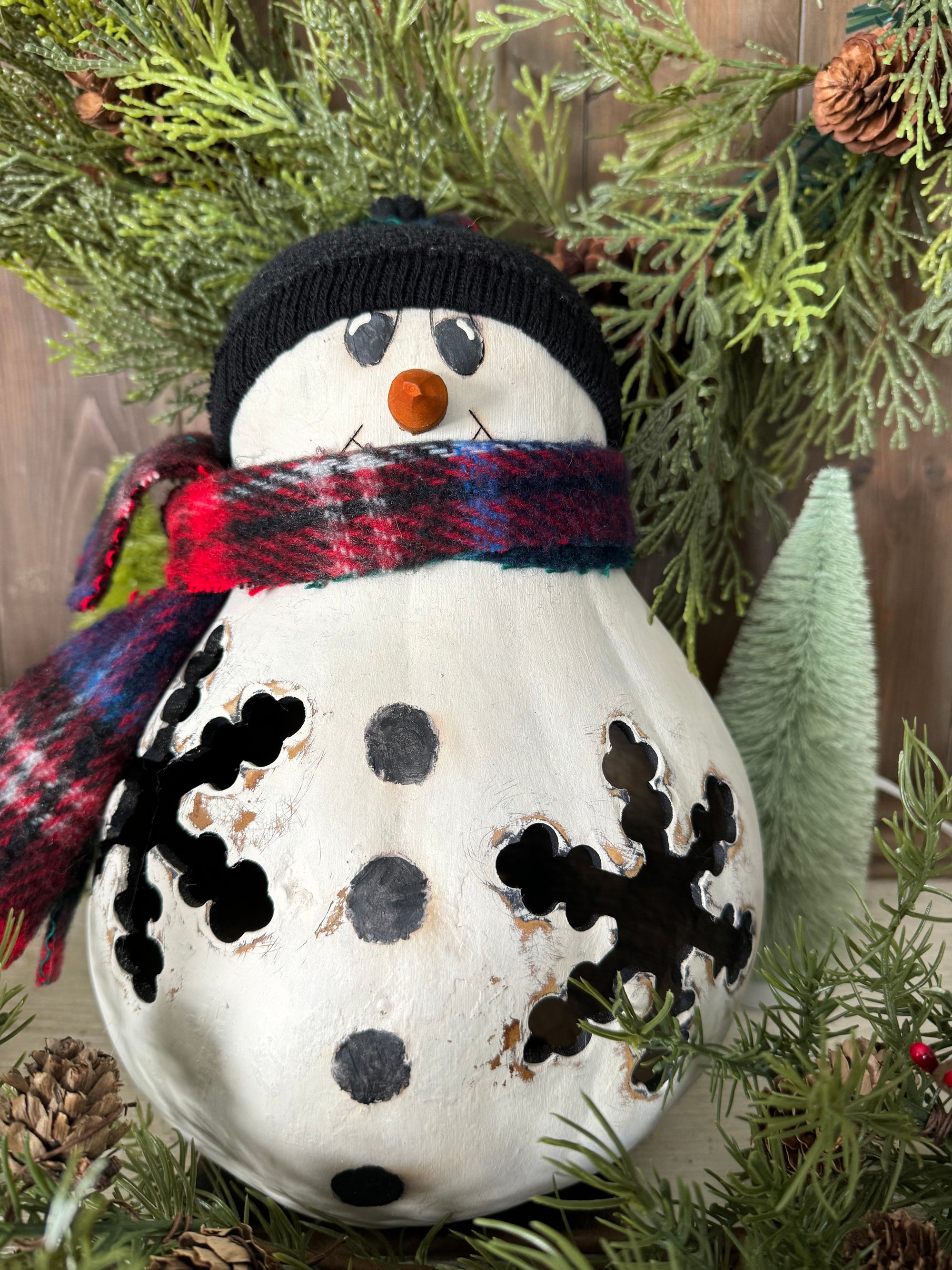 *Hand Painted Lighted Snowman