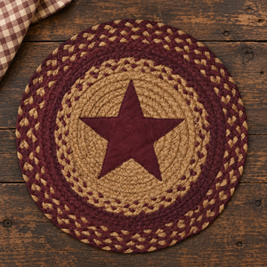 Burgundy Star Braided Mat - 15"
