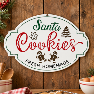 *Santa Cookies Distressed Metal Sign