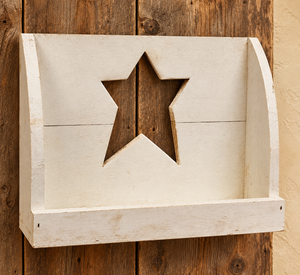 *Farmhouse White Hanging Star Cutout Shelf