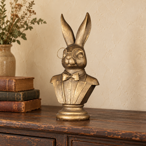 Bespectacled Rabbit Bust Figurine