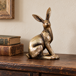*Sitting Brass Tone Bunny