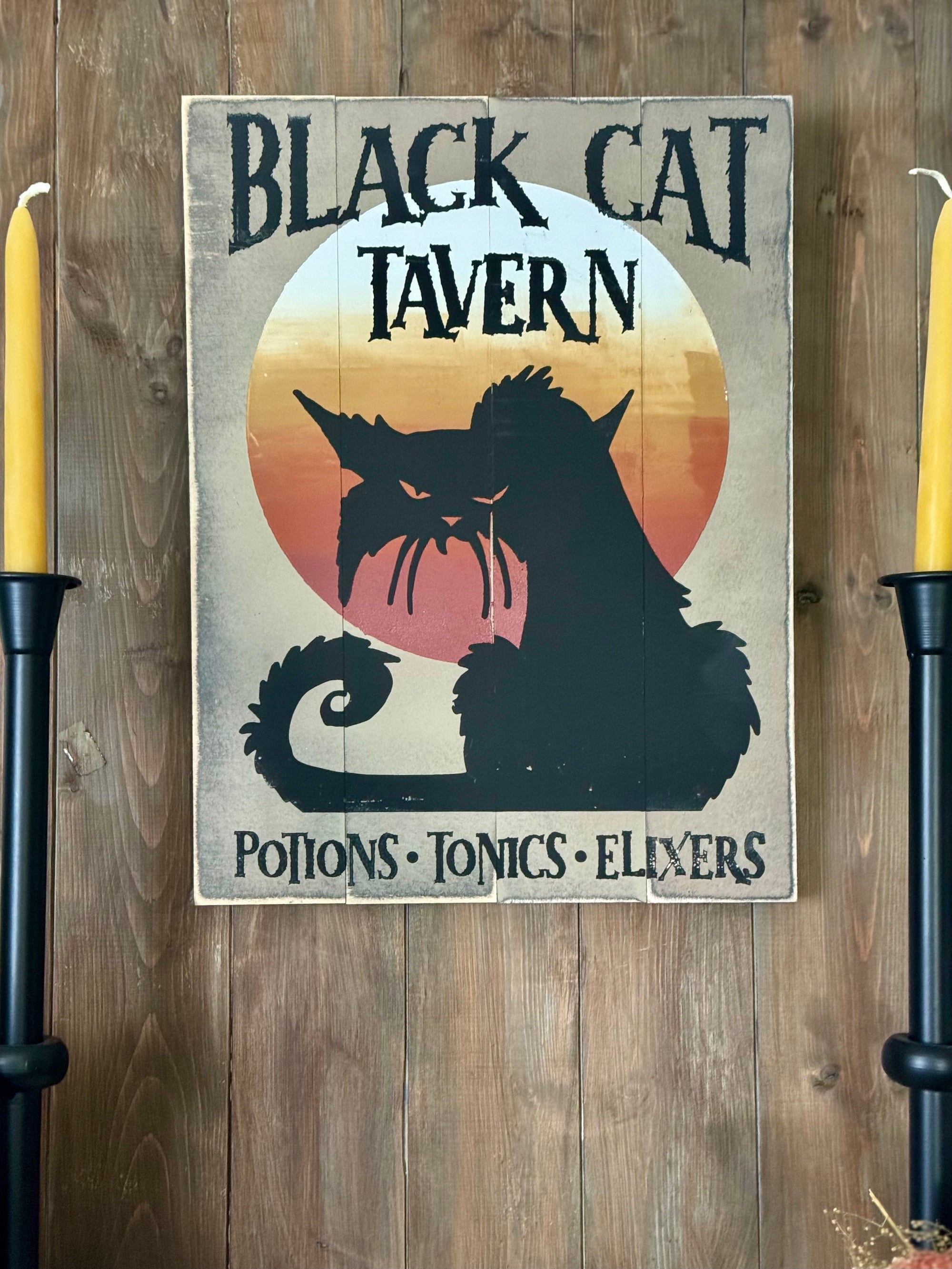 Panneau de la taverne du chat noir 