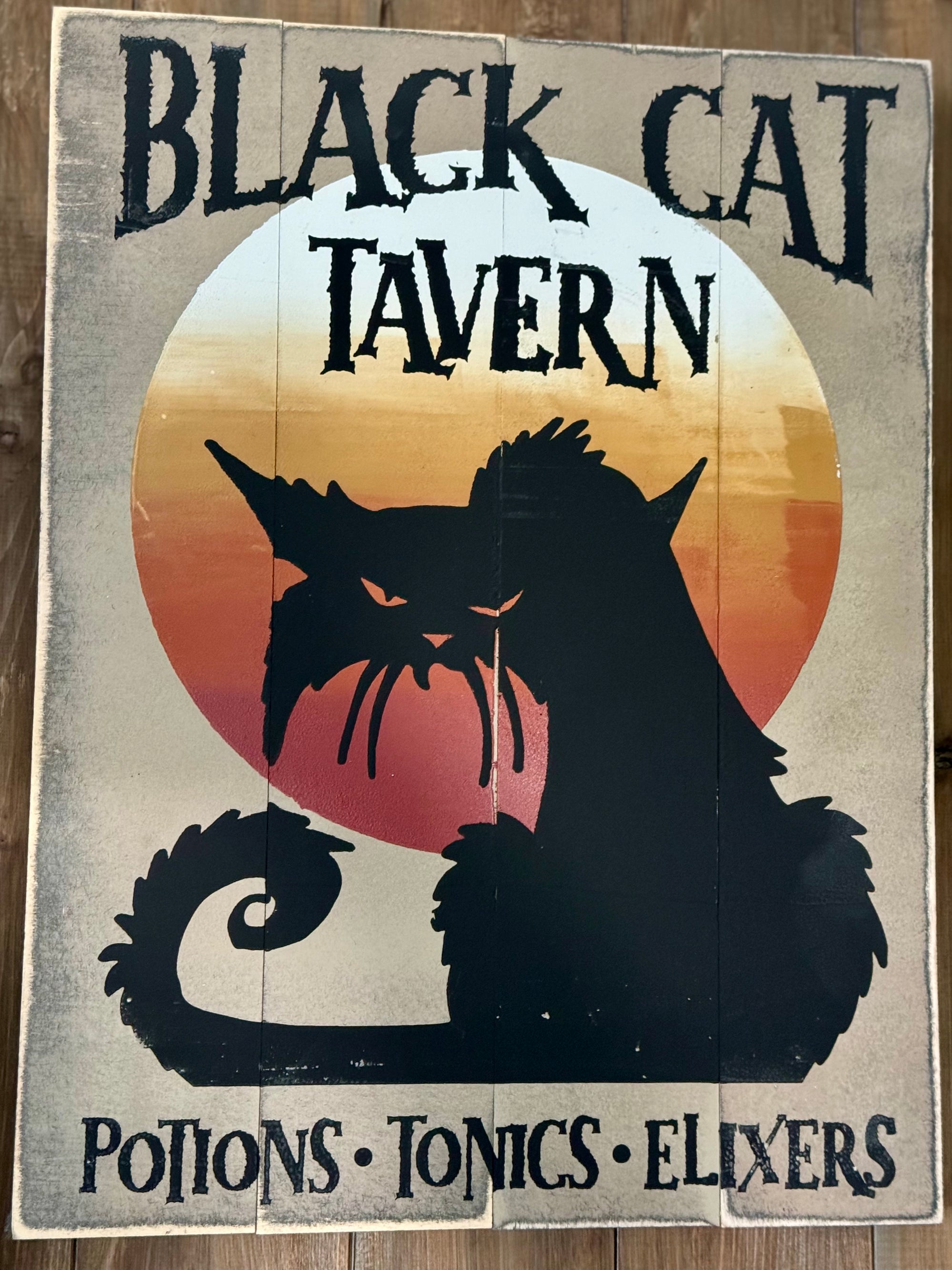 Panneau de la taverne du chat noir 