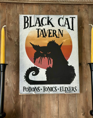 Panneau de la taverne du chat noir 