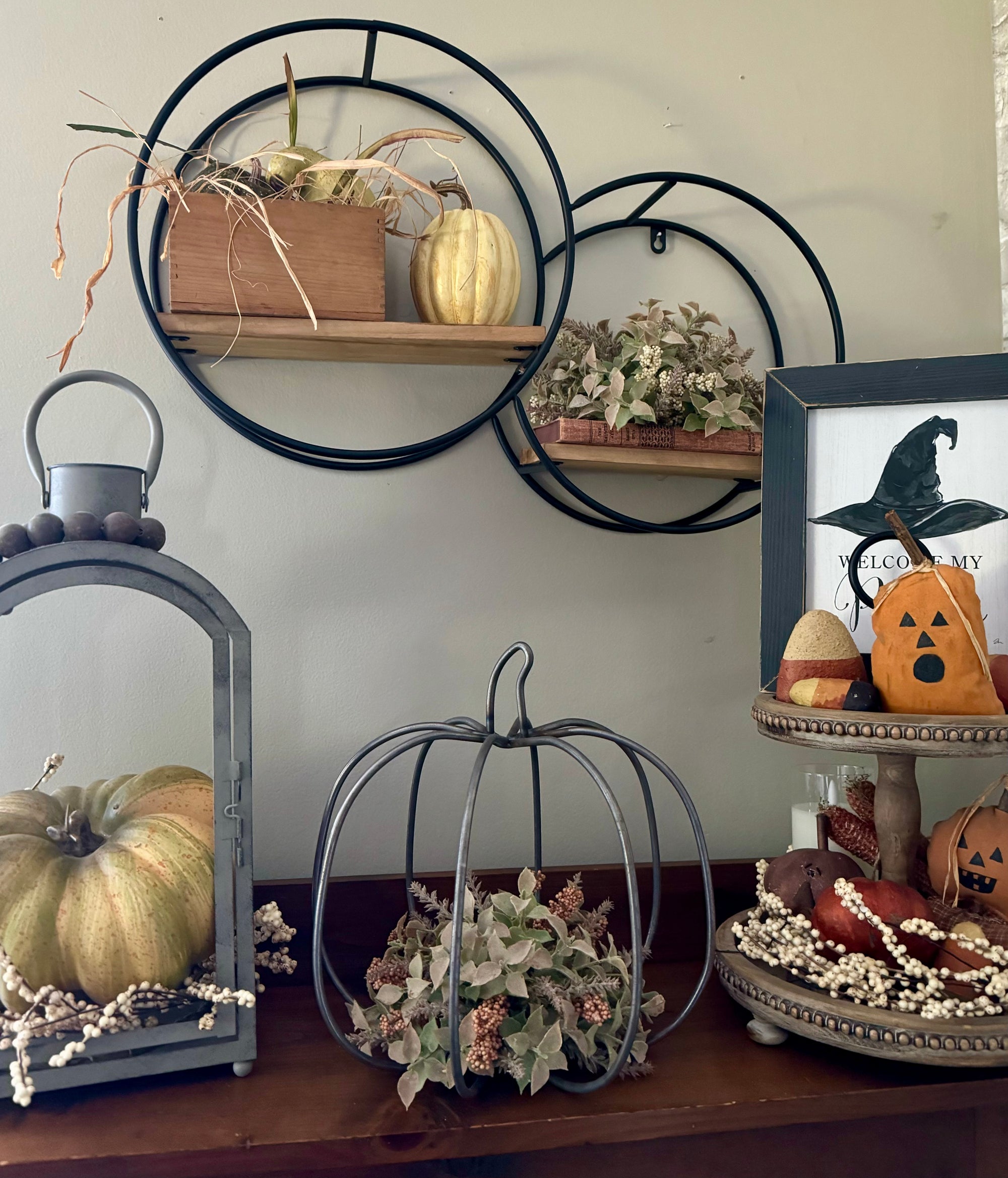 3-D Pumpkin with Autumn Half Sphere