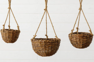 Hanging Willow Baskets set of 3
