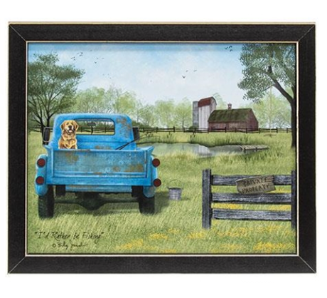 Chien dans un camion Impression encadrée 