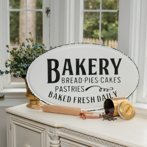 Oval Bakery Distressed Metal Sign