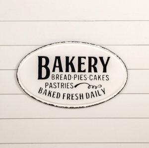Oval Bakery Distressed Metal Sign