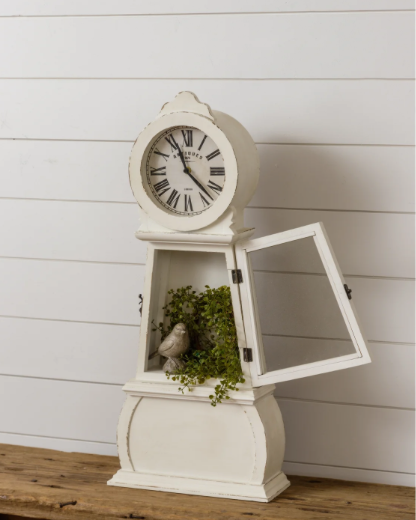 Distressed Tabletop Grandfather Clock