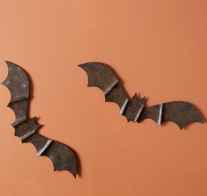 Rustic Metal Bat Wall Decor - Box of 4