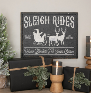 Santa Sleigh Rides Sign