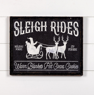 Santa Sleigh Rides Sign