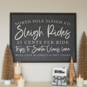 North Pole Sleigh Ride Co. Sign