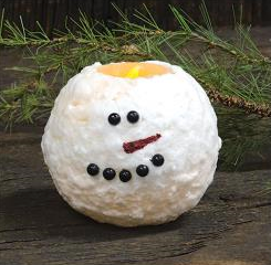 Round Snowman LED Candle, 4"