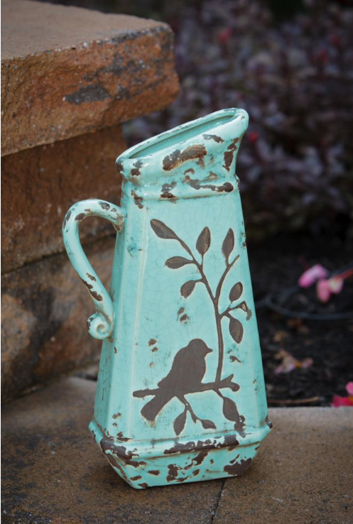 Birds-N-Branches Pottery Pitcher