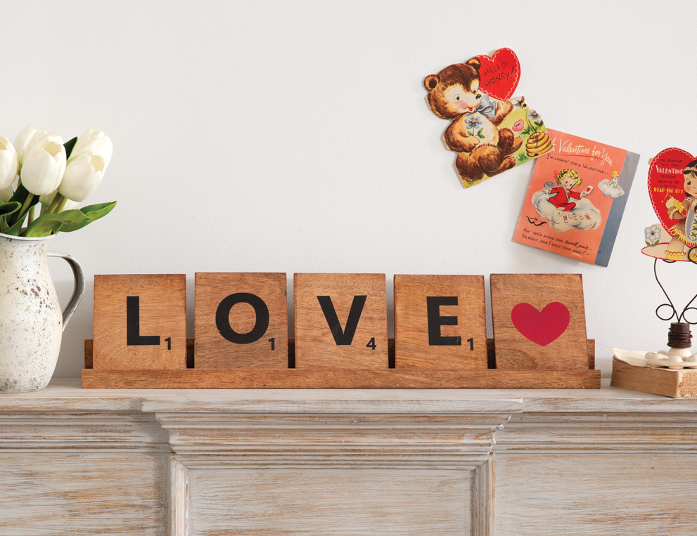 *Señal de Scrabble de mesa de amor