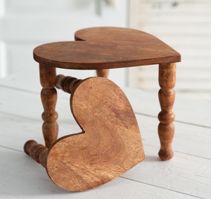 Set of Two Tabletop Heart Stools