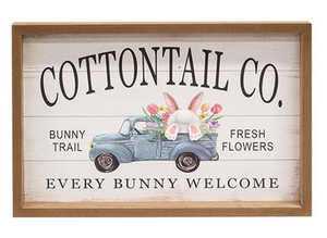 *Señal enmarcada de madera de camión conejito de Cottontail Co