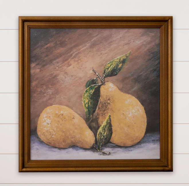 Golden Pears Framed Print