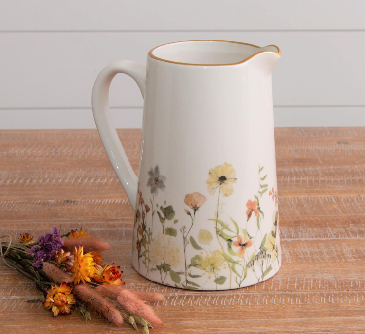 Pichet de fleurs séchées 