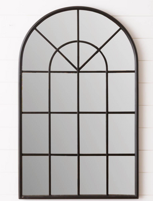 Black Windowpane Mirror
