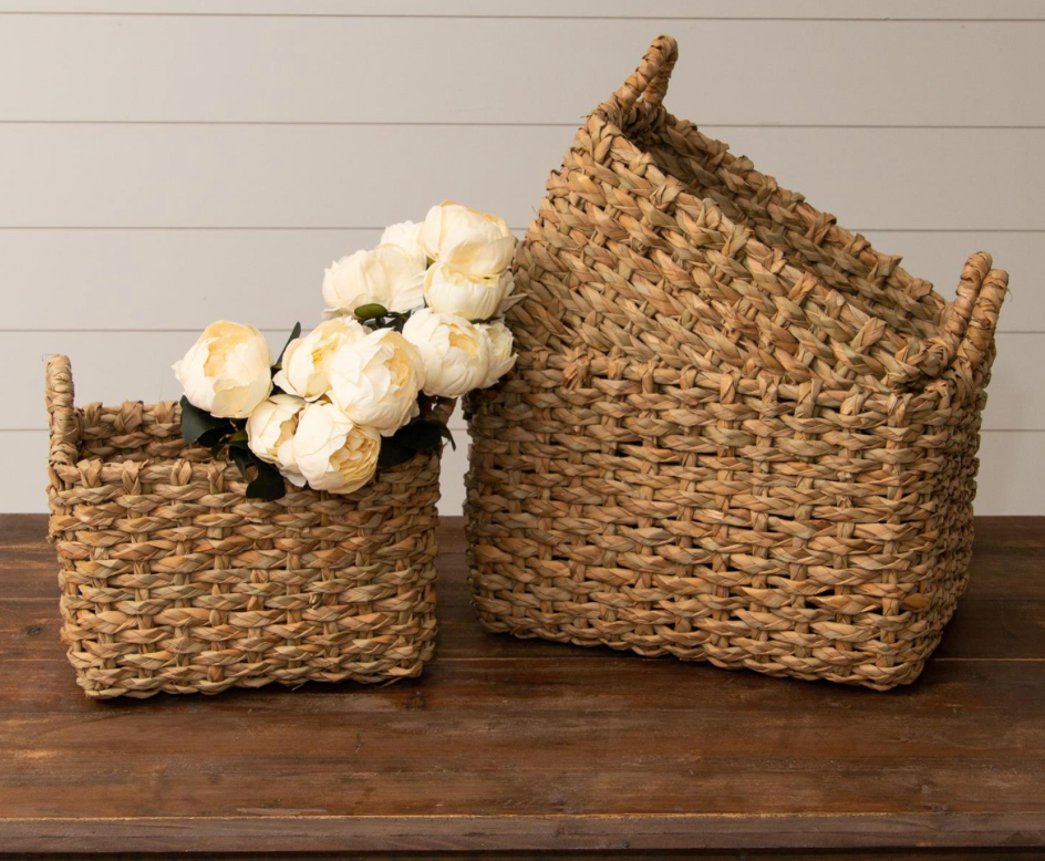 Handmade Woven Straw Storage Baskets
