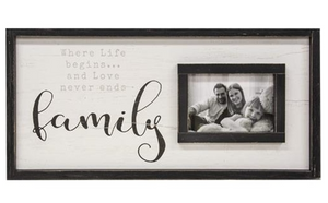 Family Framed Sign With Picture Frame