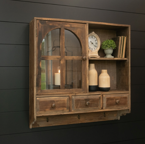 Wood Wall Cabinet with Drawers