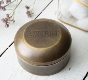 Antique Brass Aspirin Pill Box