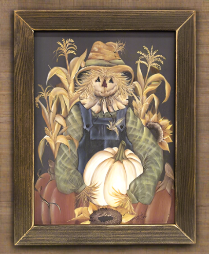 *Impression encadrée d'épouvantail de campagne