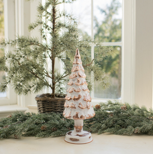 *Rose Gold Lighted Glass Tree