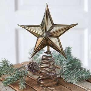 Retro Mercury Glass Star Tree Topper