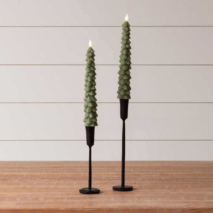 LED Christmas Tree Taper Candle set/2