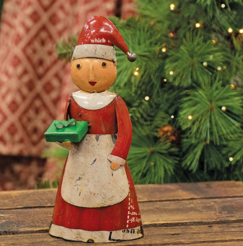 Vintage Metal Mrs. Claus