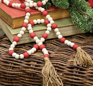 Red & Natural Bead Garland