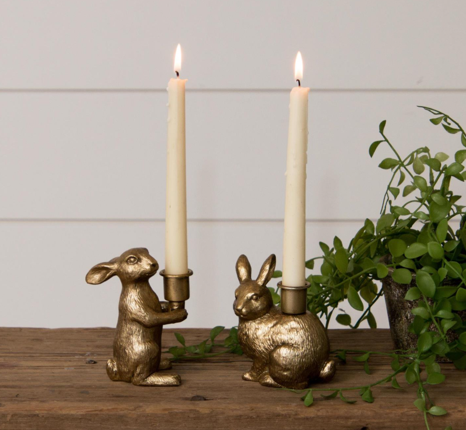 *Tapered Candle Gold Bunny Holders